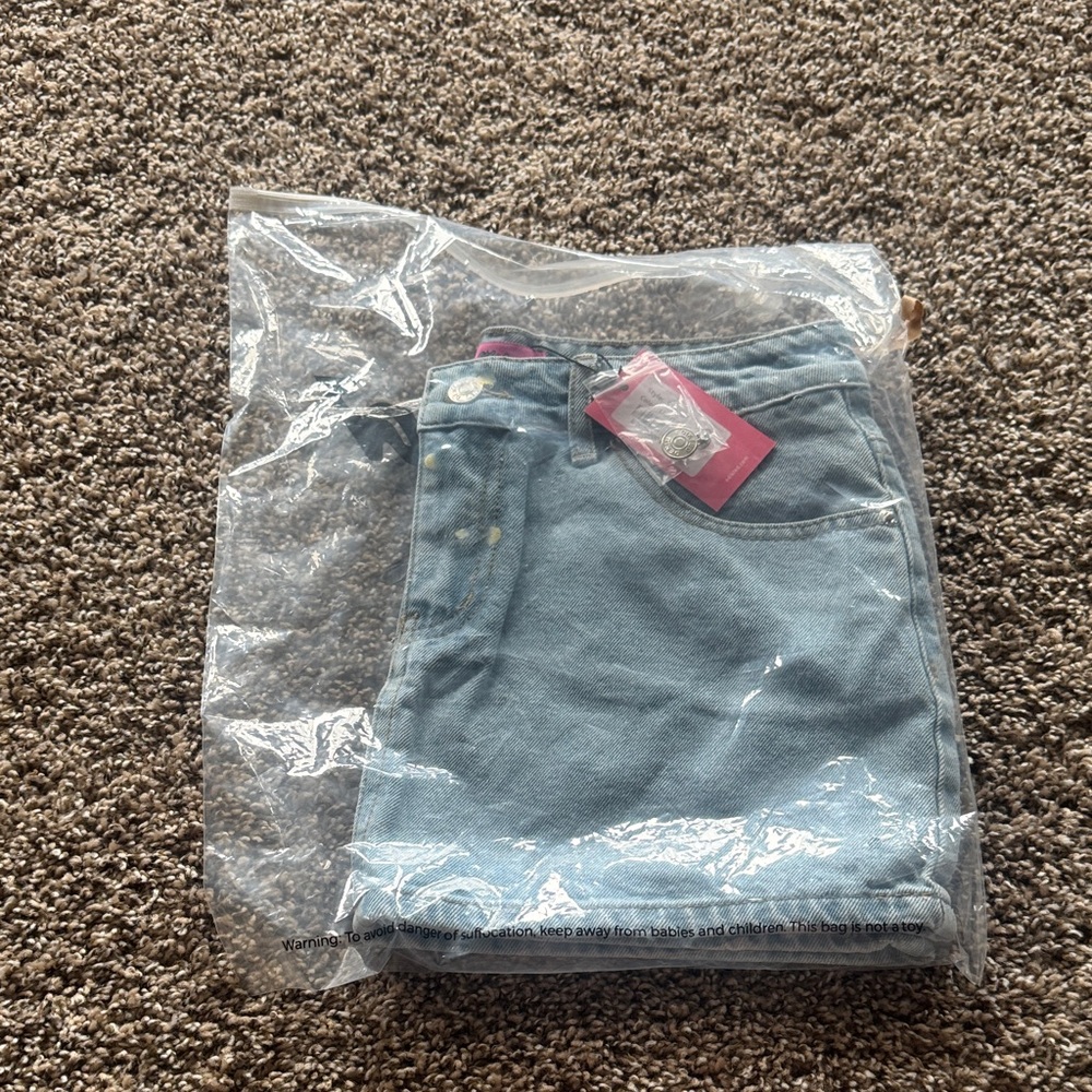 Edikted Light Blue Denim Skirt